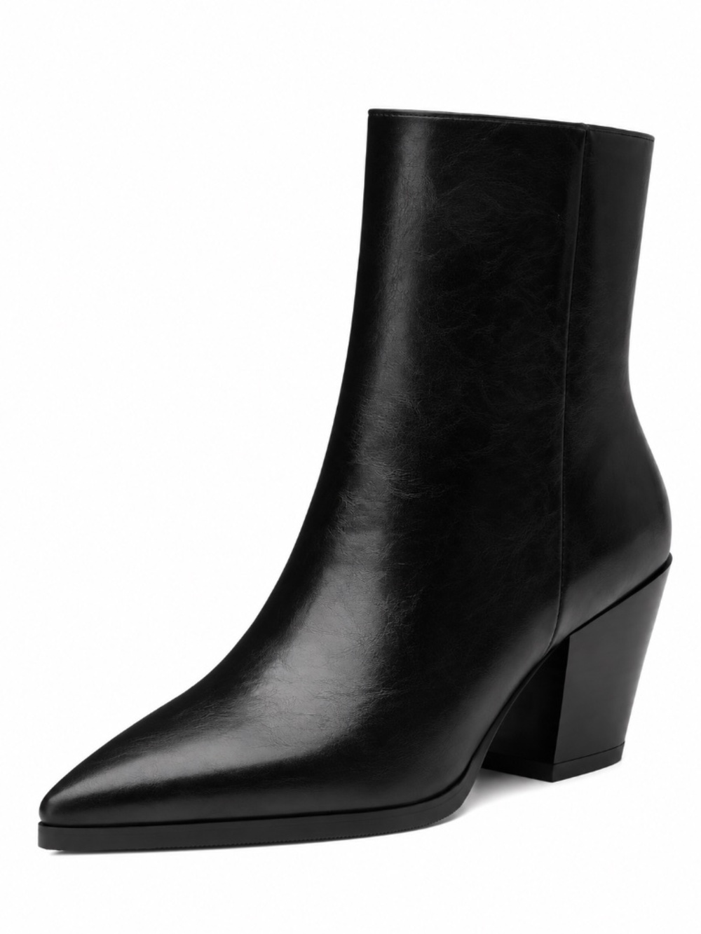 Womens Ankle Boots Chunky Low Heel Pointed Toe Heeled Booties Side Zippe Size9.5
